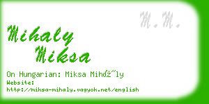 mihaly miksa business card